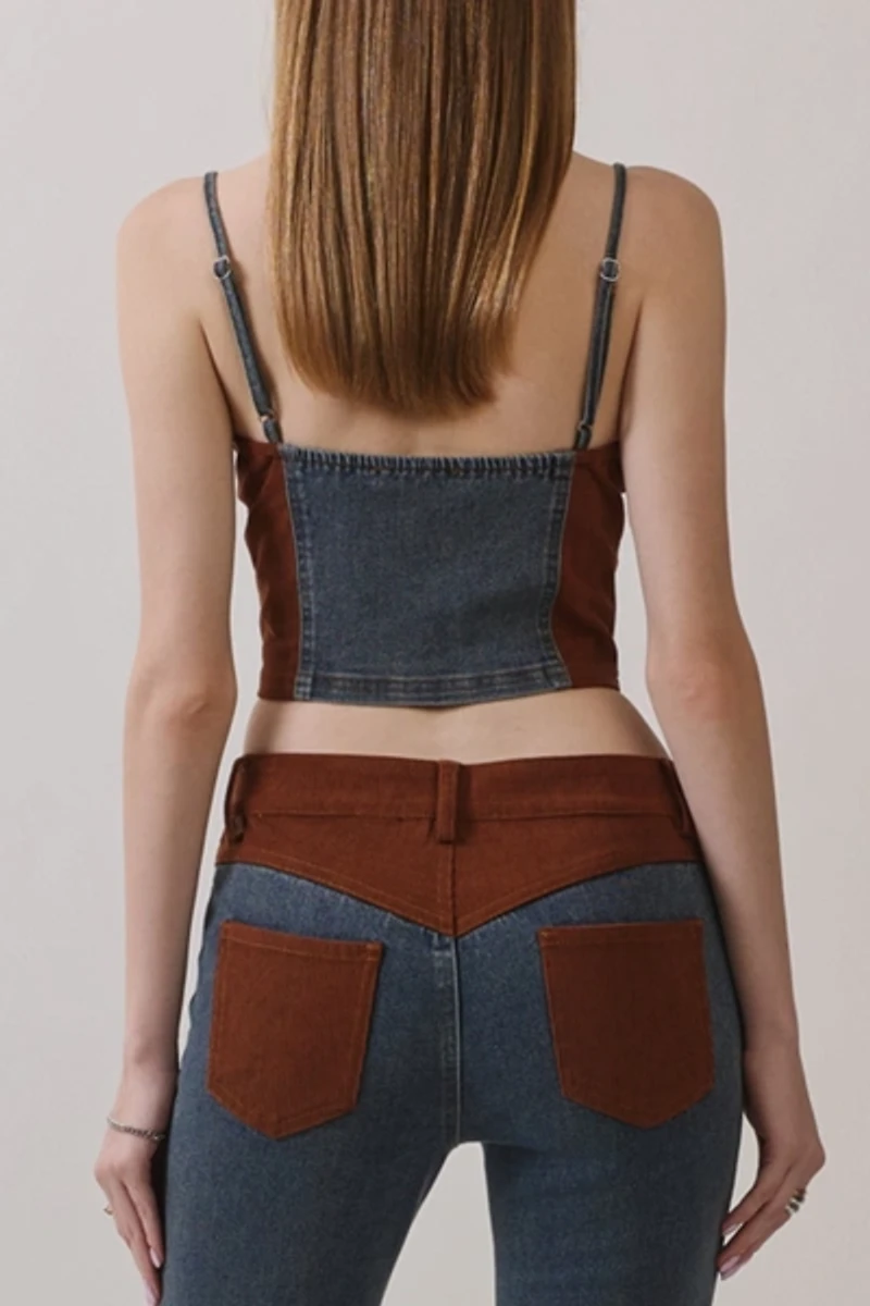 Personal Code Rodeo Denim Zip-Up Top