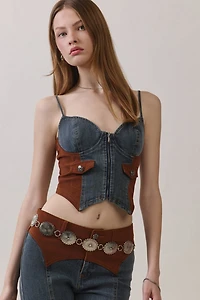 Personal Code Rodeo Denim Zip-Up Top
