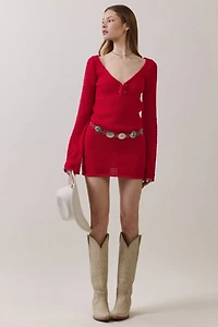 Personal Code Nerina Crochet Long Sleeve Mini Dress