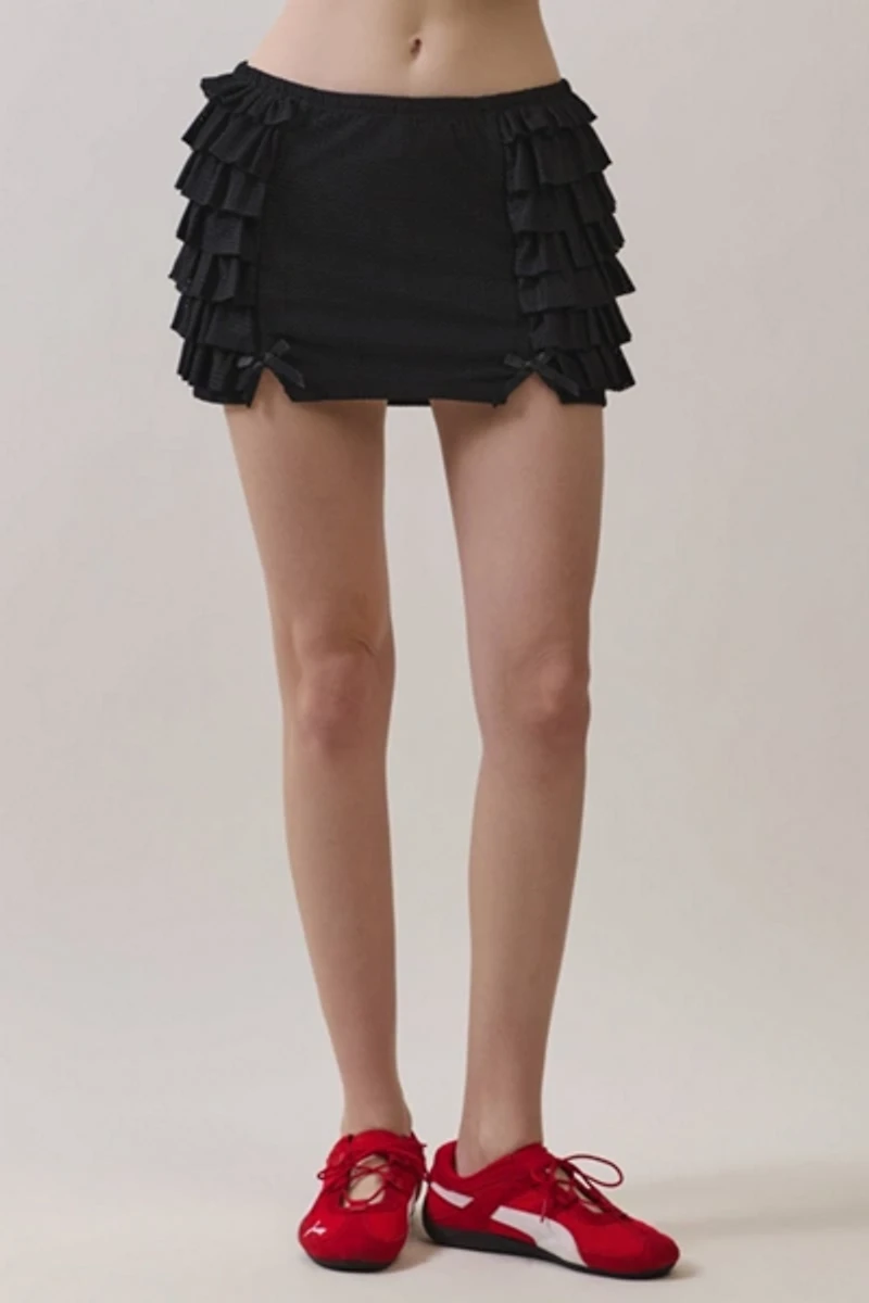 Personal Code Tyra Jersey Ruffle Mini Skort