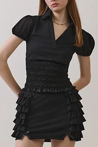 Personal Code Tyra Smocked Short Sleeve Jersey Top