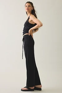 Motel Donata Jersey Knit Foldover Wide Leg Pants