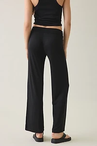 Motel Donata Jersey Knit Foldover Wide Leg Pants