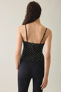 Motel Isamu Polka Dot Ruffle Trim Cami