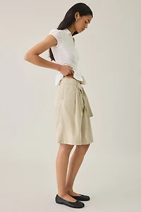 Motel Niso Pleated Wide Leg Longline Shorts