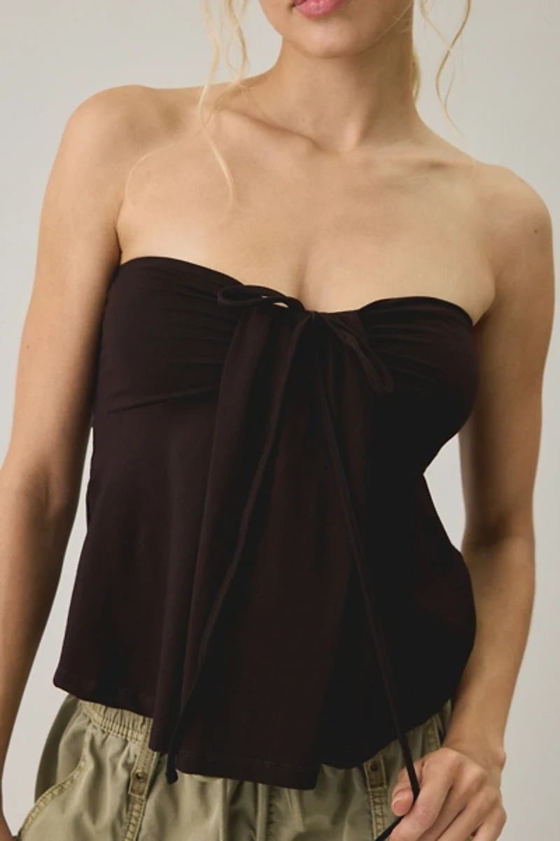 Motel Lue Drape-Front Convertible Tie Tube Top