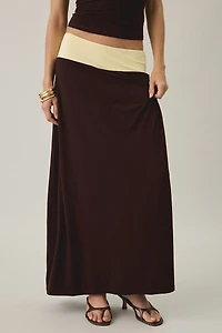Motel Olie Colorblock Jersey Knit Maxi Skirt
