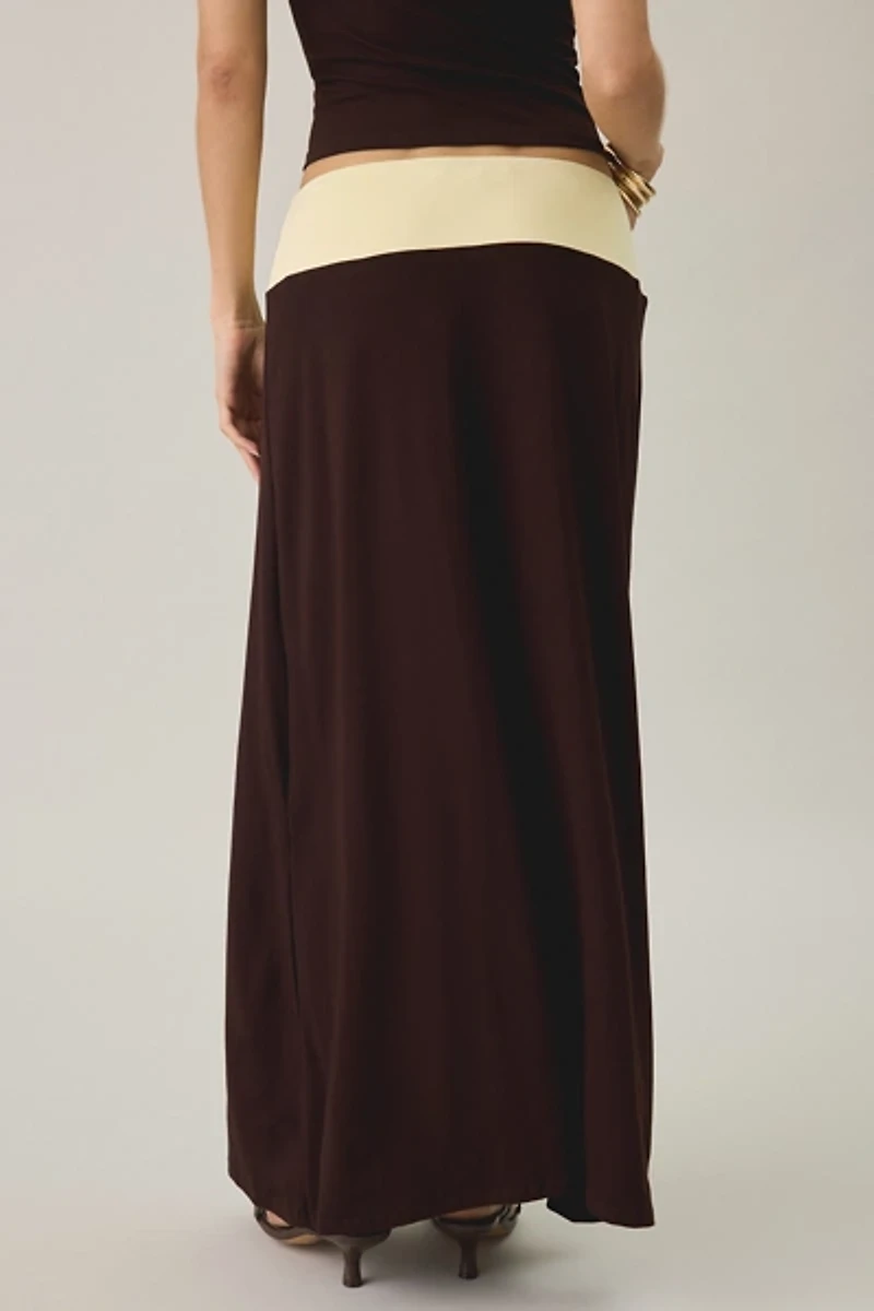 Motel Olie Colorblock Jersey Knit Maxi Skirt