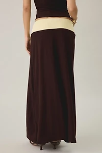 Motel Olie Colorblock Jersey Knit Maxi Skirt