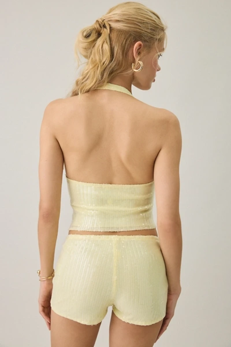 Motel Cosio Sequin Halter Neck Top
