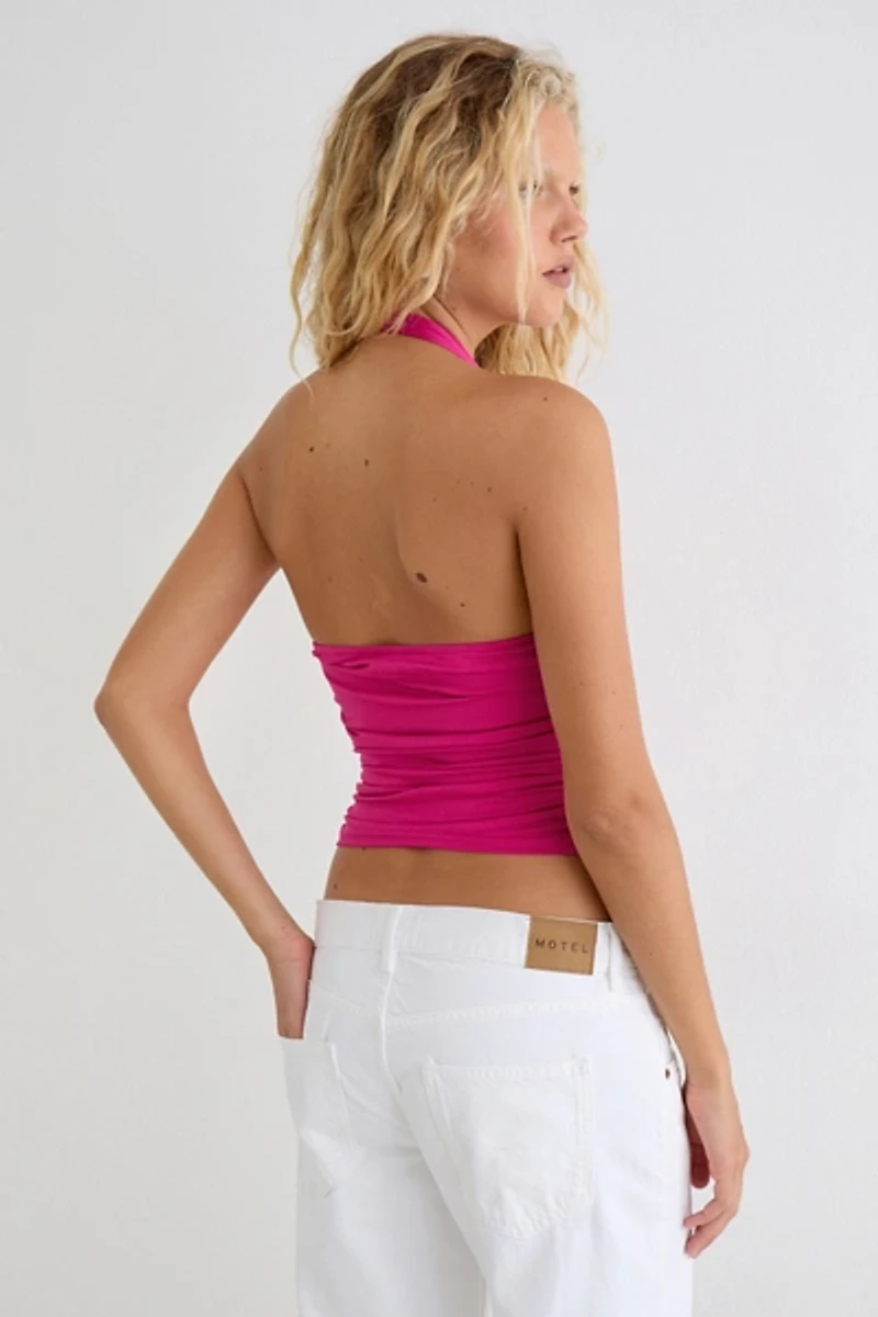 Motel Hezlin Asymmetric Halter Neck Top
