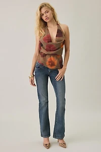 Motel Mahda Petal Chiffon Cowl Neck Halter Top