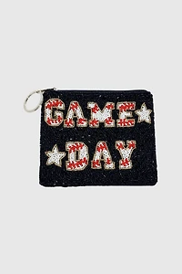 Game Day Beaded Coin Pouch