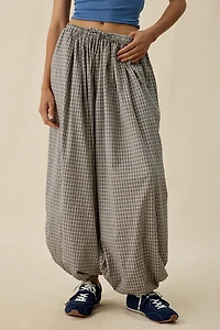 Daisy Street Sesame Check Low-Rise Balloon Pants