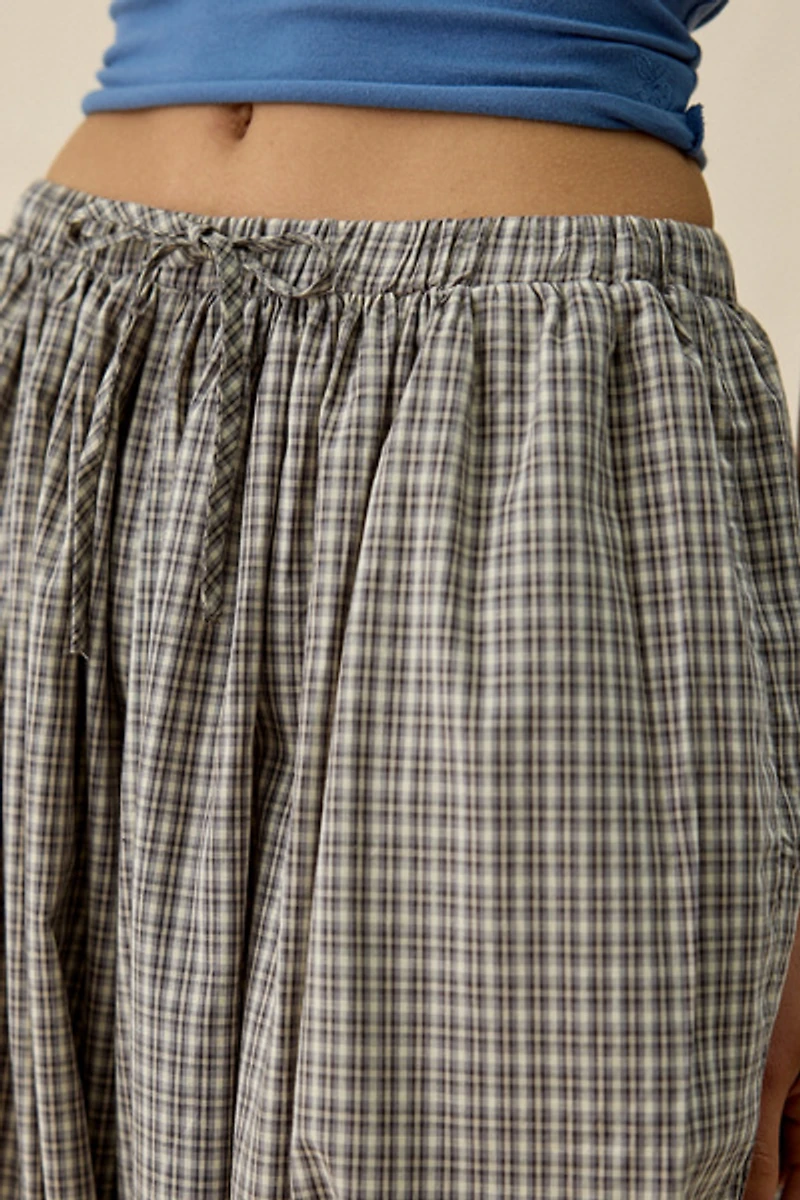Daisy Street Sesame Check Low-Rise Balloon Pants
