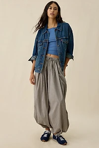 Daisy Street Sesame Check Low-Rise Balloon Pants