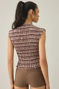 Daisy Street Sweet Stuff Smocked High Neck Sleeveless Top