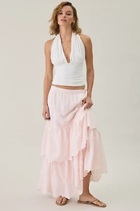 Daisy Street Zefir Embroidered Tiered Maxi Skirt