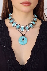 Petit Moments Stone Disc Corded Necklace