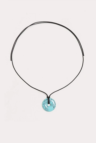 Petit Moments Stone Disc Corded Necklace