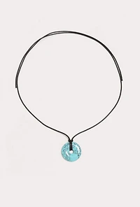 Petit Moments Stone Disc Corded Necklace