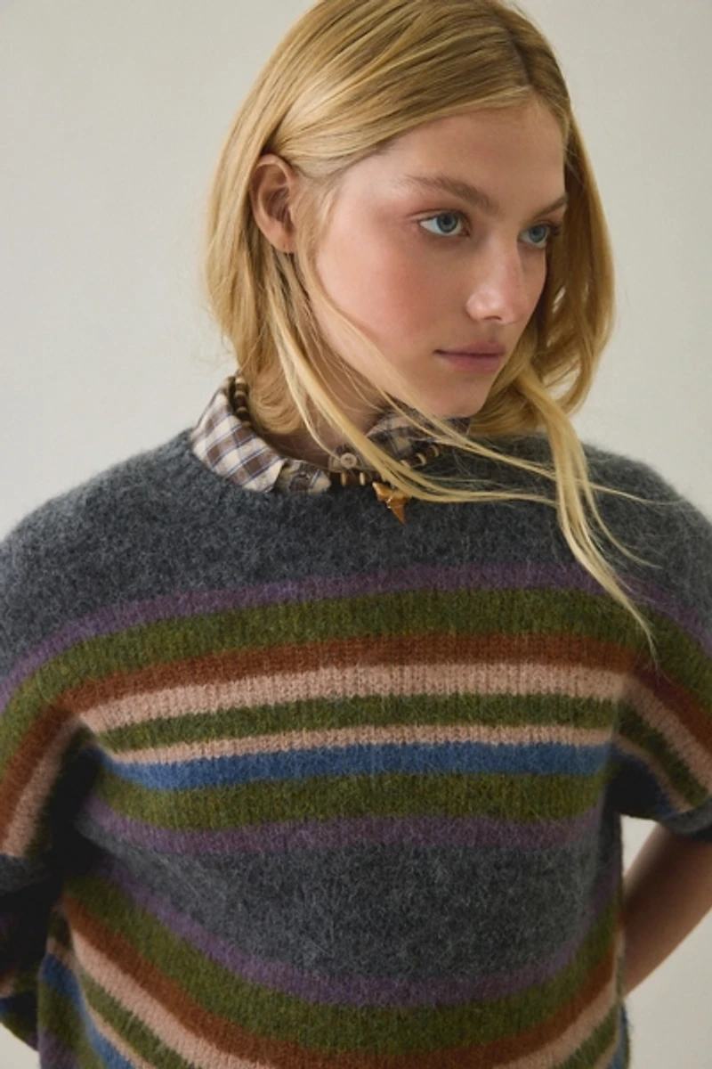 Muse Assembly Hattie Striped Crew Neck Sweater