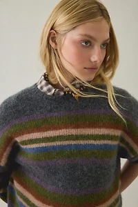 Muse Assembly Hattie Striped Crew Neck Sweater