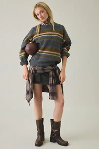 Muse Assembly Hattie Striped Crew Neck Sweater