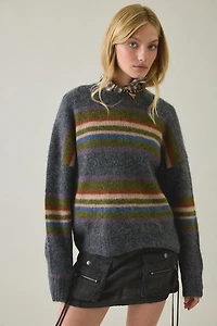 Muse Assembly Hattie Striped Crew Neck Sweater