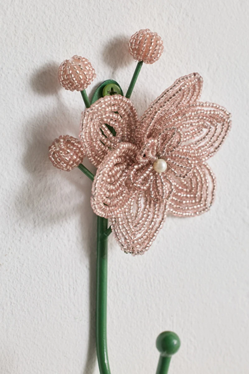 Beaded Flower Iron Wall Hook