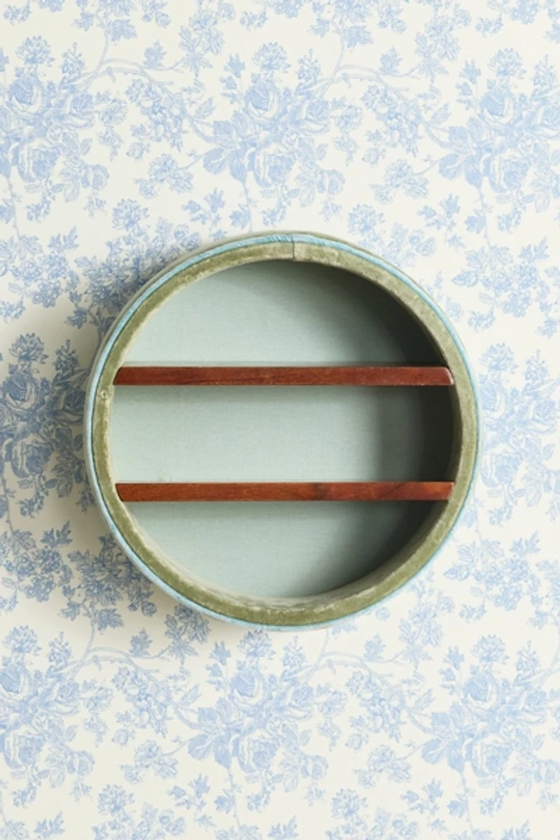 Jane Round Velvet Upholstered Wall Shelf