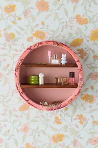 Jane Round Velvet Upholstered Wall Shelf