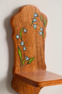 Lilah Painted Floral Wall Shelf