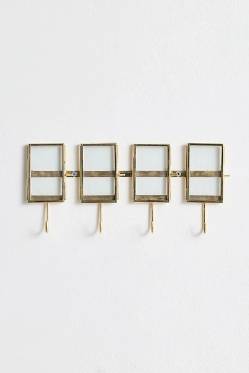 Brass 4-Frame INSTAX MINI Picture Frame Wall Multi-Hook