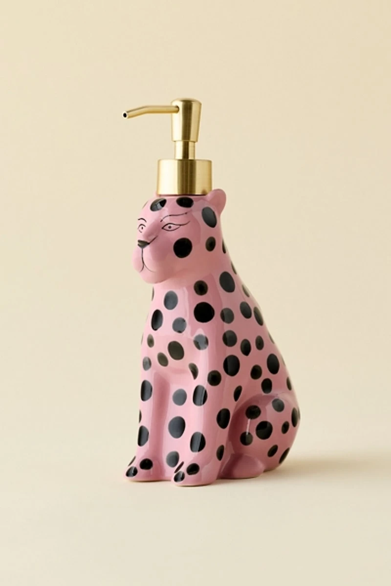 Cheetah Ceramic Soap Dispenser