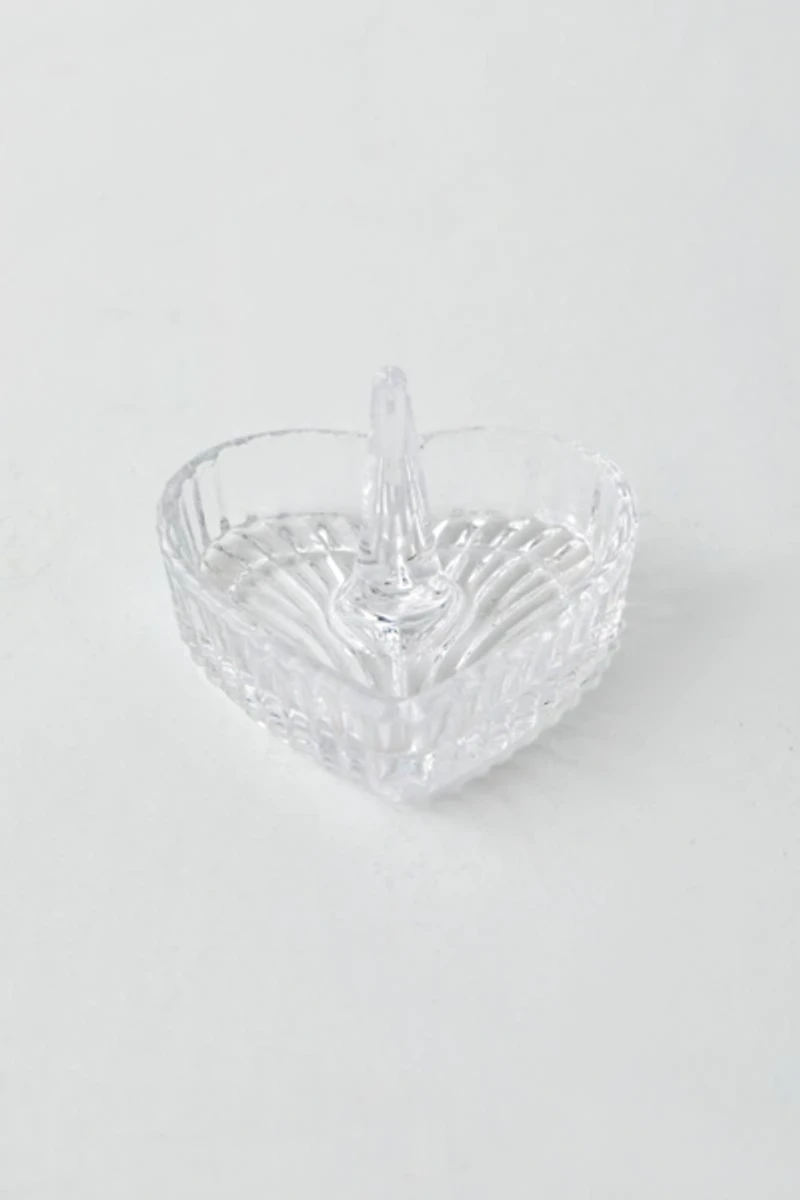 Glass Heart Ring Dish