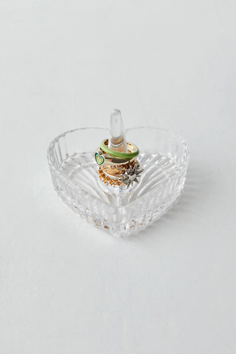 Glass Heart Ring Dish