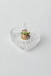 Glass Heart Ring Dish