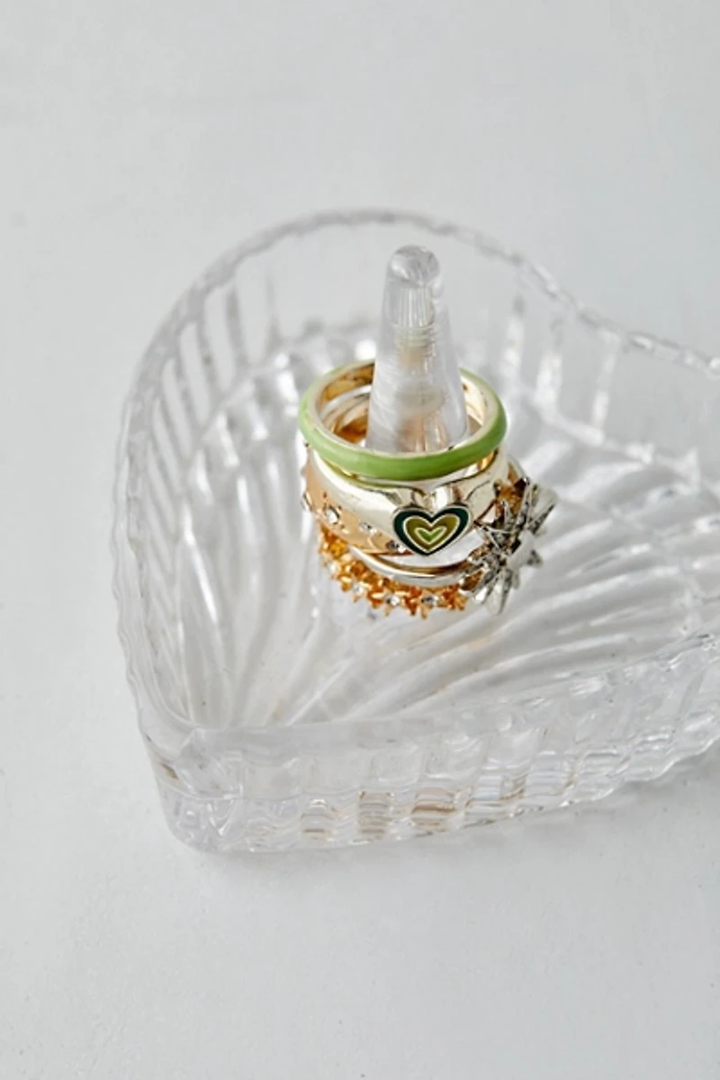 Glass Heart Ring Dish