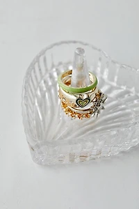 Glass Heart Ring Dish