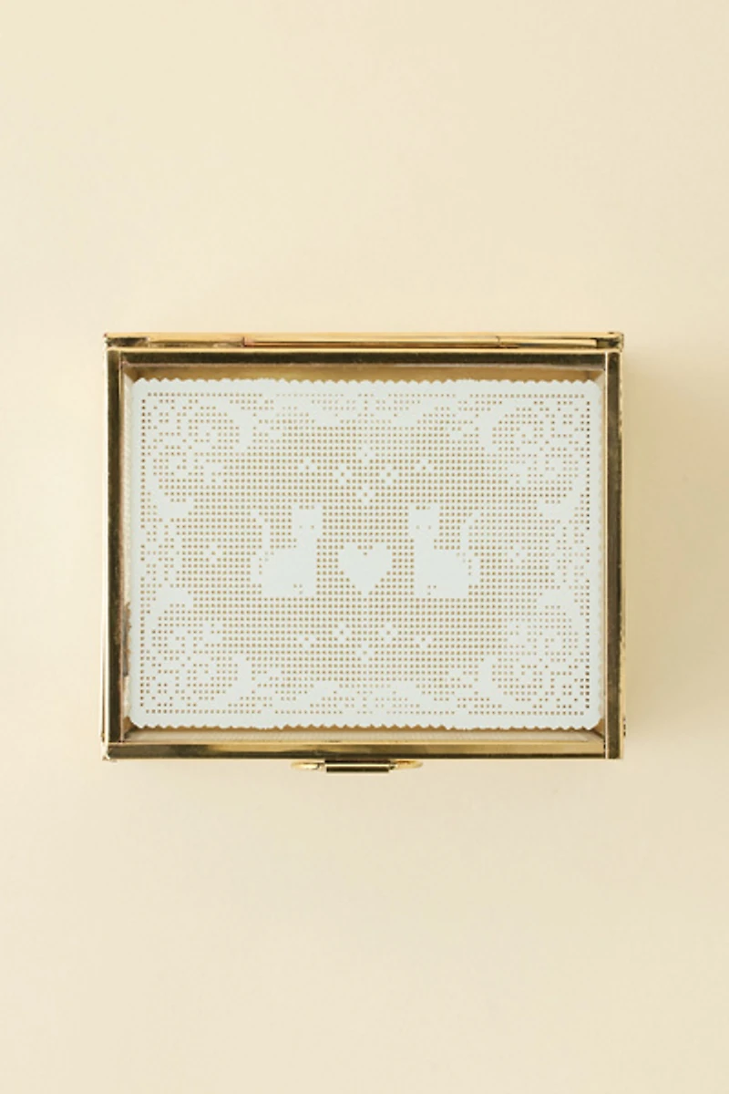 Kitty Lace Glass Jewelry Box