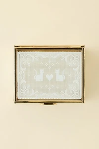 Kitty Lace Glass Jewelry Box
