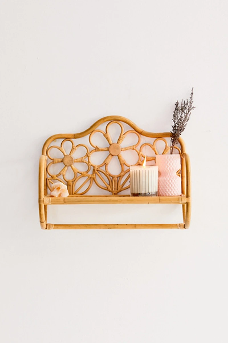 Rattan Daisy Wall Shelf