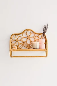 Rattan Daisy Wall Shelf