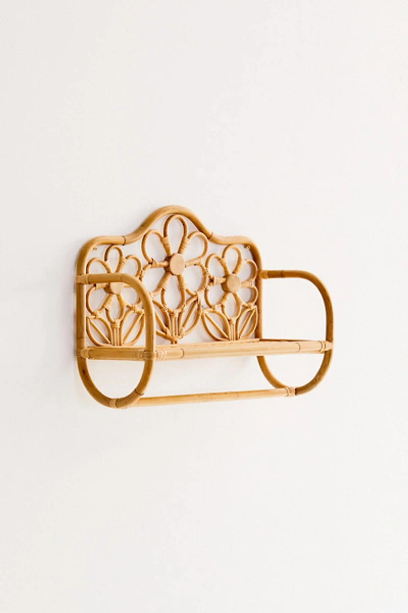 Rattan Daisy Wall Shelf