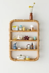 Rattan Daisy Wall Shelf