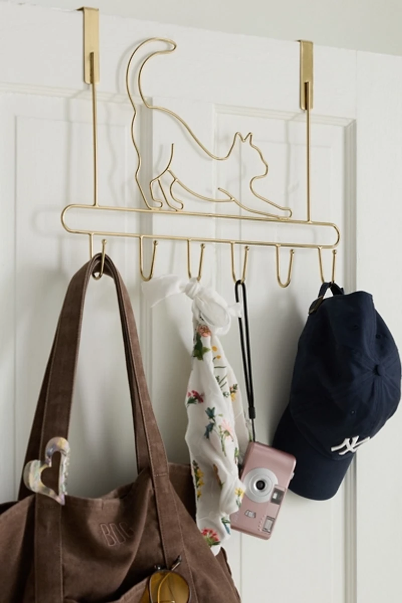 Rocky Cat Shaped Over-The-Door Multi-Hook