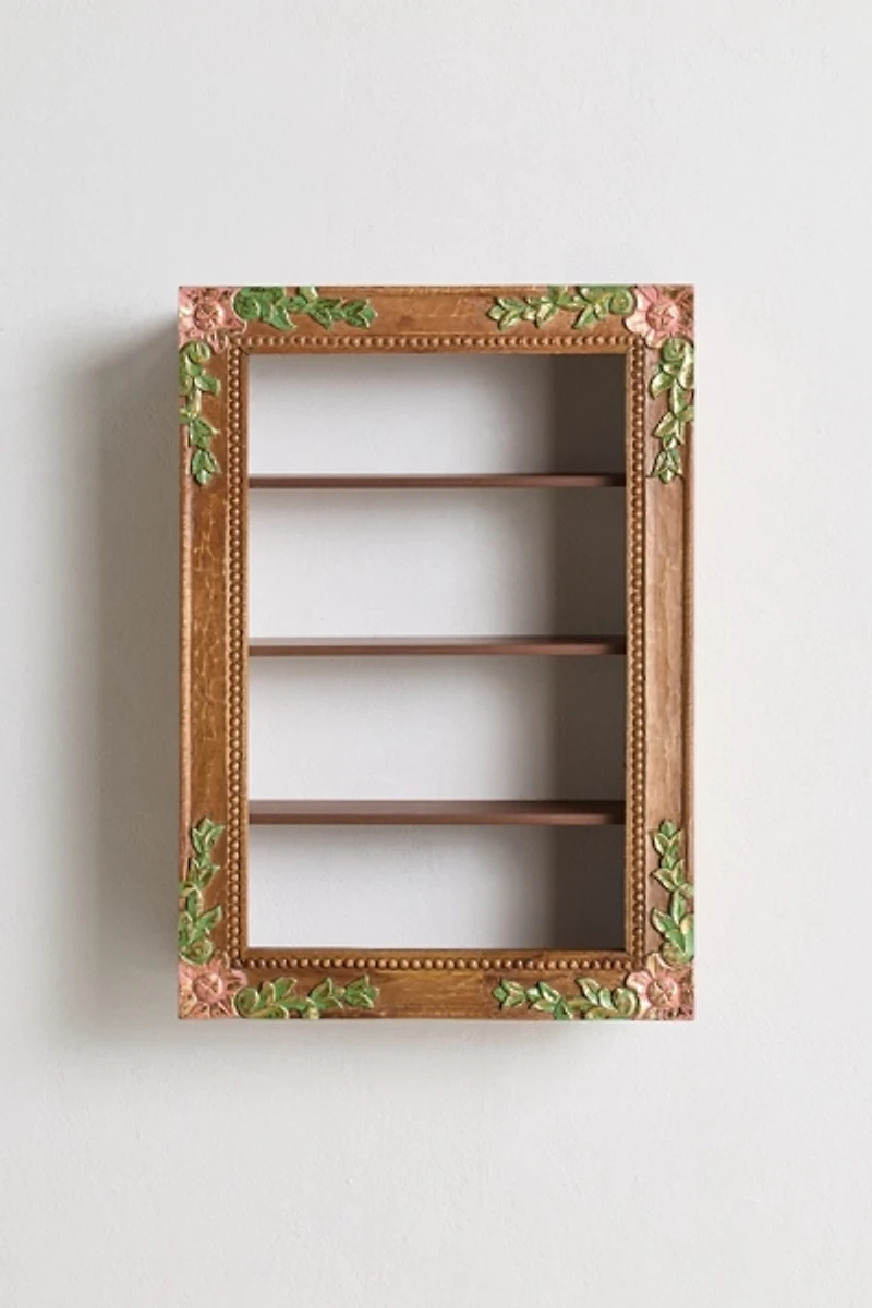 Florence Floral Gilded Figurine Wall Shelf