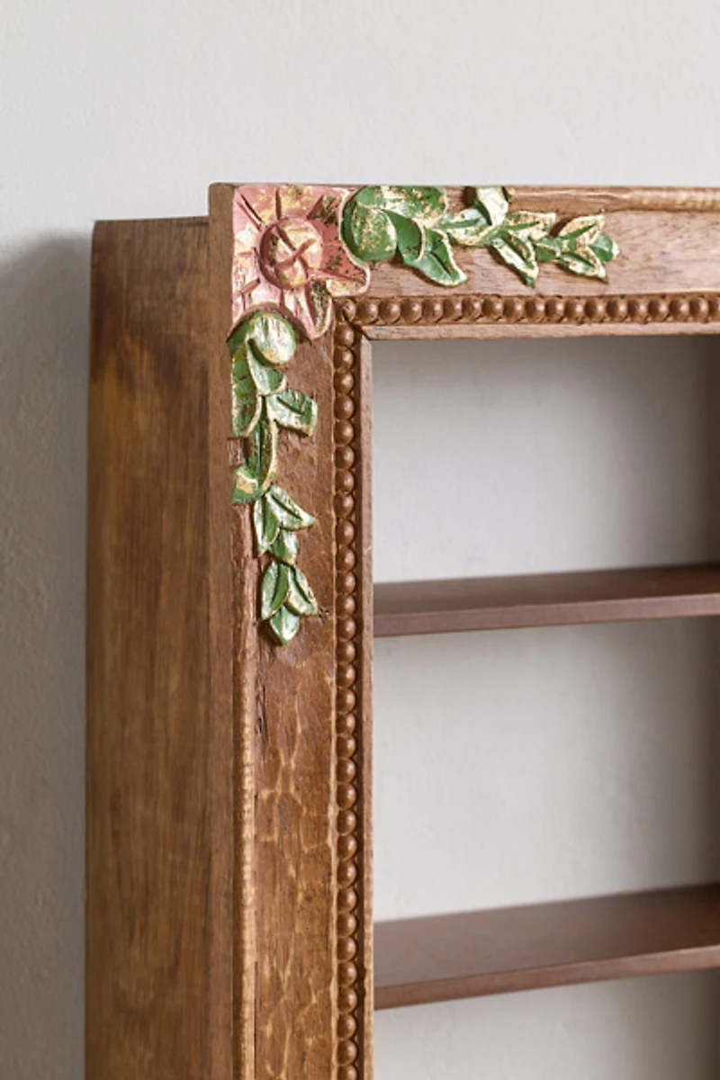 Florence Floral Gilded Figurine Wall Shelf
