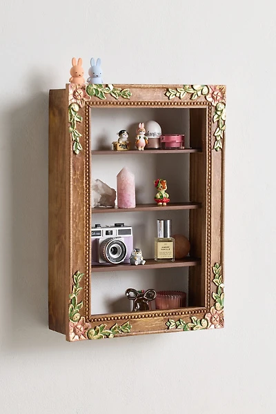 Florence Floral Gilded Figurine Wall Shelf